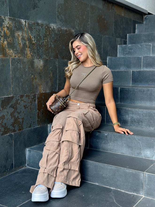 CROP TOP EMMA TAUPE