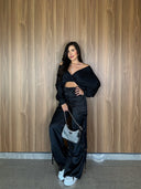 Blusa cruzada Aurora  Negro