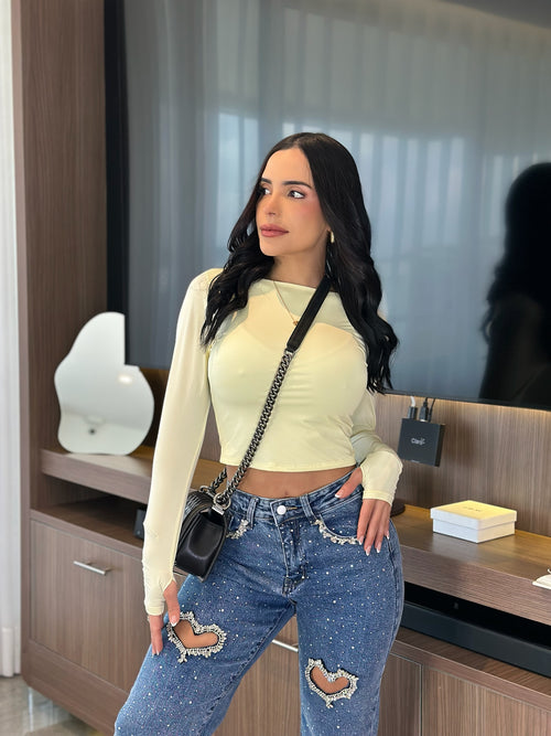 CROP TOP PARIS AMARILLO