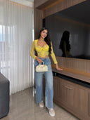 CROP TOP ALICIA AMARILLO