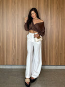 Blusa cruzada Aurora  Café